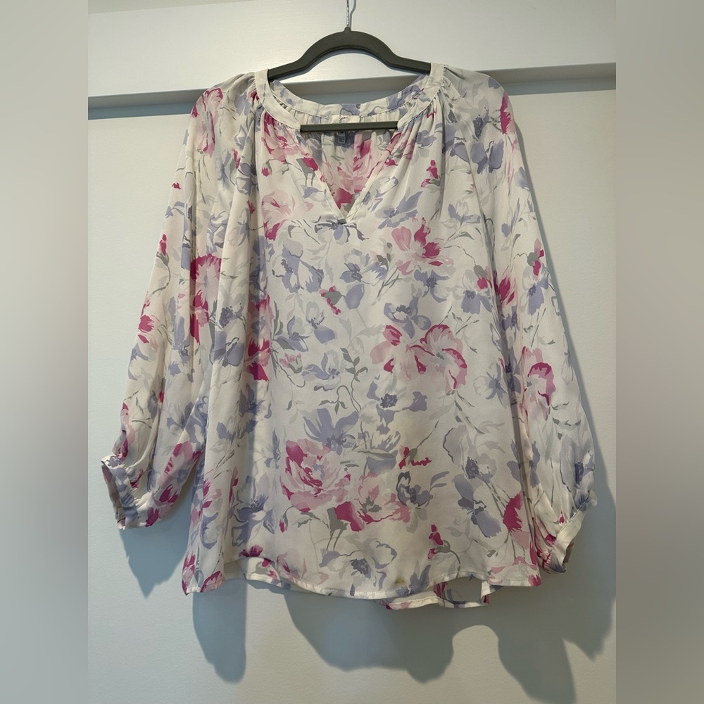 Joie Floral V-neck Blouse